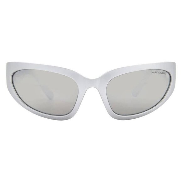 New Authentic Marc Jacobs Silver Flash Mirror Wrap Ladies Sunglasses MARC 738/S - Picture 1 of 5